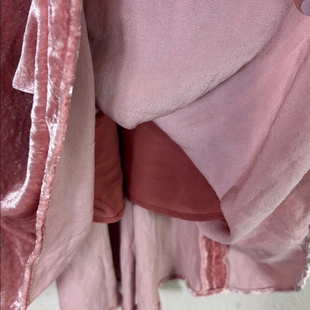 Theory Silk Blend Spaghetti Straps V-neck Velvet Mini Dress in blush size 00